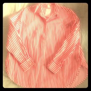 H&M’s women long sleeve striped shirt red & white